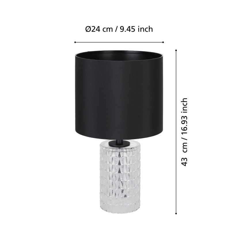 Eglo - Tafellamp 1xE27/40W/230V zwart