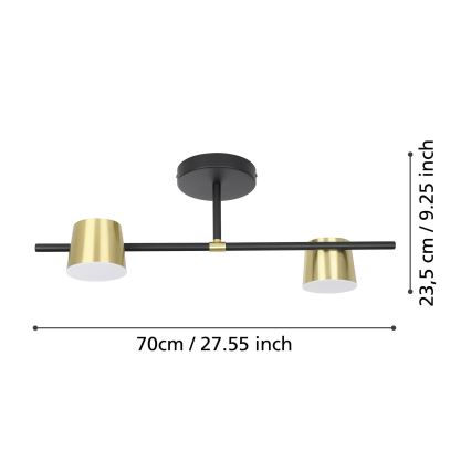 Eglo - Plafonnier LED 2xGU10/4,6W/230V 3000K doré