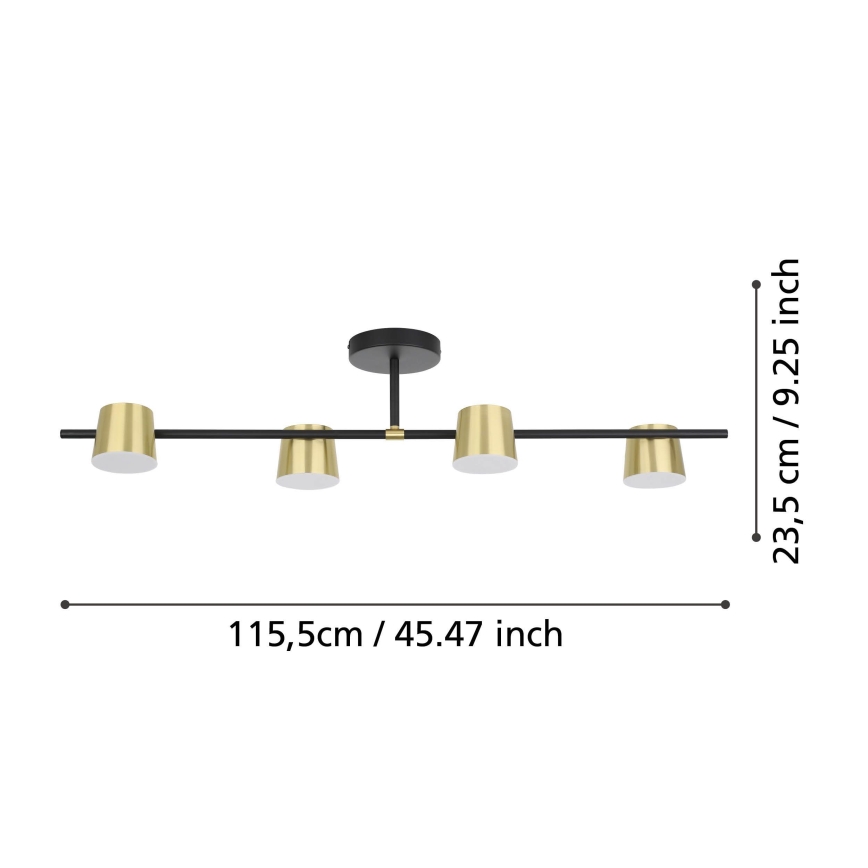 Eglo - Plafonnier LED 4xGU10/4,6W/230V 3000K doré