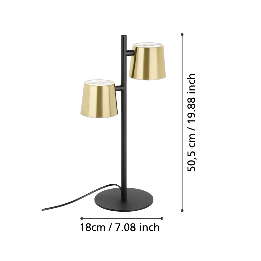 Eglo - LED Tafellamp 2xGU10/4,6W/230V 3000K goud