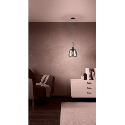 Eglo - Hanglamp aan een koord 1xE27/40W/230V gerookt