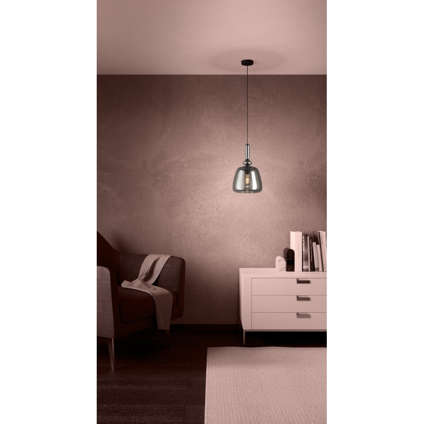 Eglo - Hanglamp aan een koord 1xE27/40W/230V gerookt