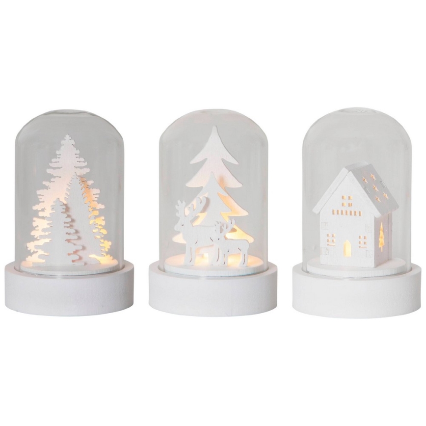Eglo - LOT 3x Décoration de noël 1xLED/0,06W/1xCR2032 blanche