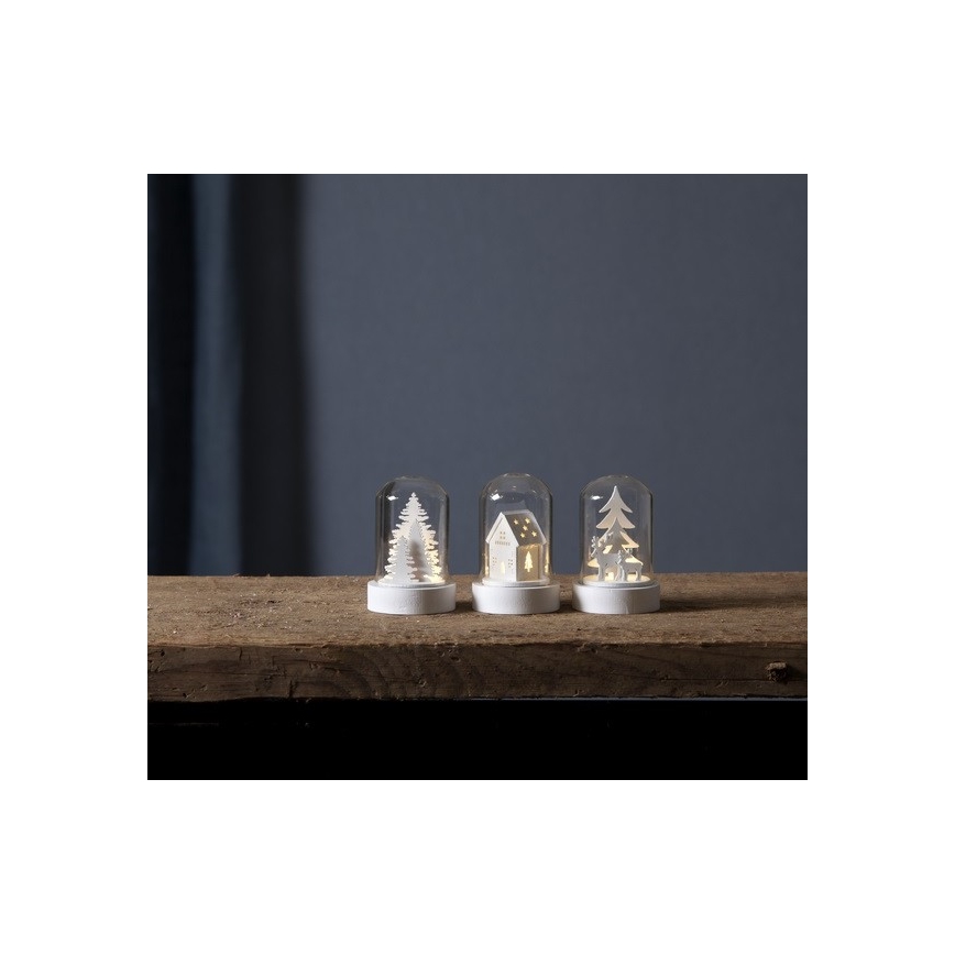 Eglo - LOT 3x Décoration de noël 1xLED/0,06W/1xCR2032 blanche