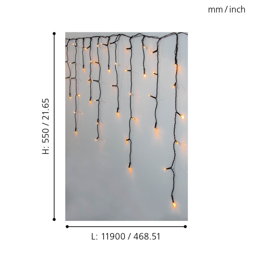 Eglo 410824 - LED buiten kerstlichtsnoer GOLDEN 480xLED/17x0,55m IP44 warm wit