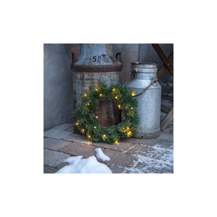 Eglo - Couronne de Noël extérieure avec détecteur 20xLED/0,064W/3xAA IP44