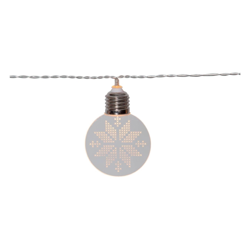 Eglo 411112 - Guirlande de Noël ORNAMENT 10xLED/3xAA 2,4m blanc chaud