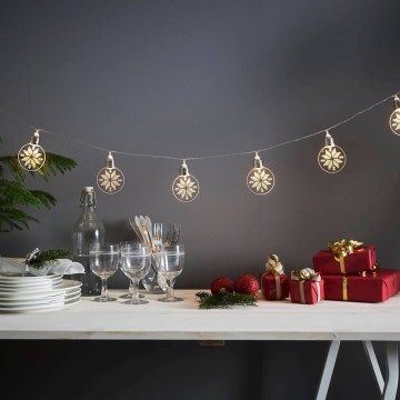 Eglo 411112 - LED-lichtsnoer ORNAMENT 10xLED/3xAA 2,4 m warm wit