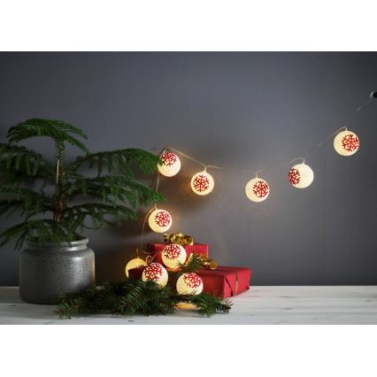 Eglo 411113 - Guirlande LED ORNAMENT 10xLED/3xAA 1,65m blanc chaud