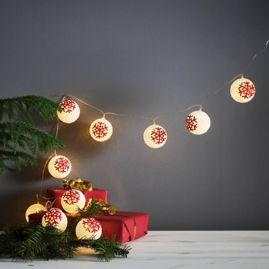 Eglo 411113 - LED Kerst lichtsnoer ORNAMENT 10xLED/3xAA 1,65m warm wit