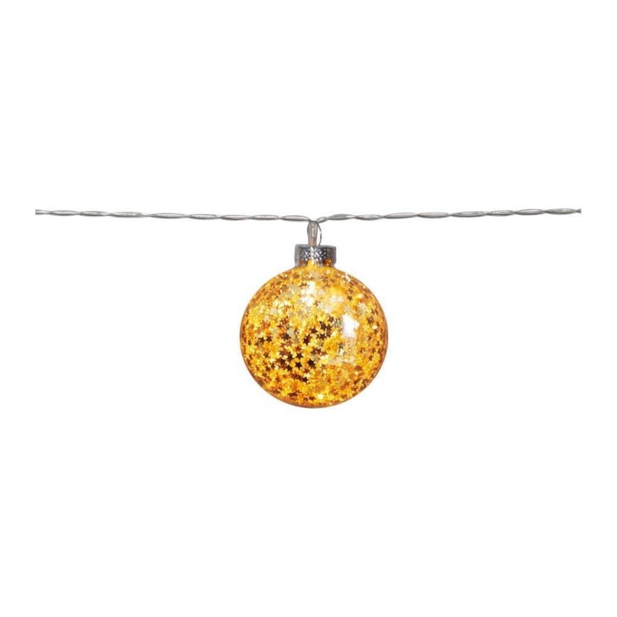 Eglo 411115 -  LED Kerst lichtsnoer GLITTER 10xLED/2xAA 1,65m warm wit