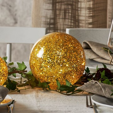 Eglo 411346 - LED kerstdecoratie STAR FALL 15xLED/2xAA Ø 15 cm goudkleurig