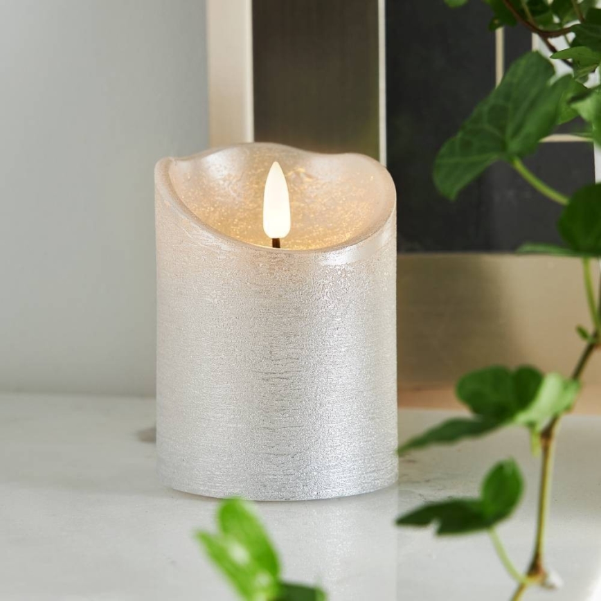 Eglo 411502 - Bougie FLAMME RUSTIC LED/2xAA argent