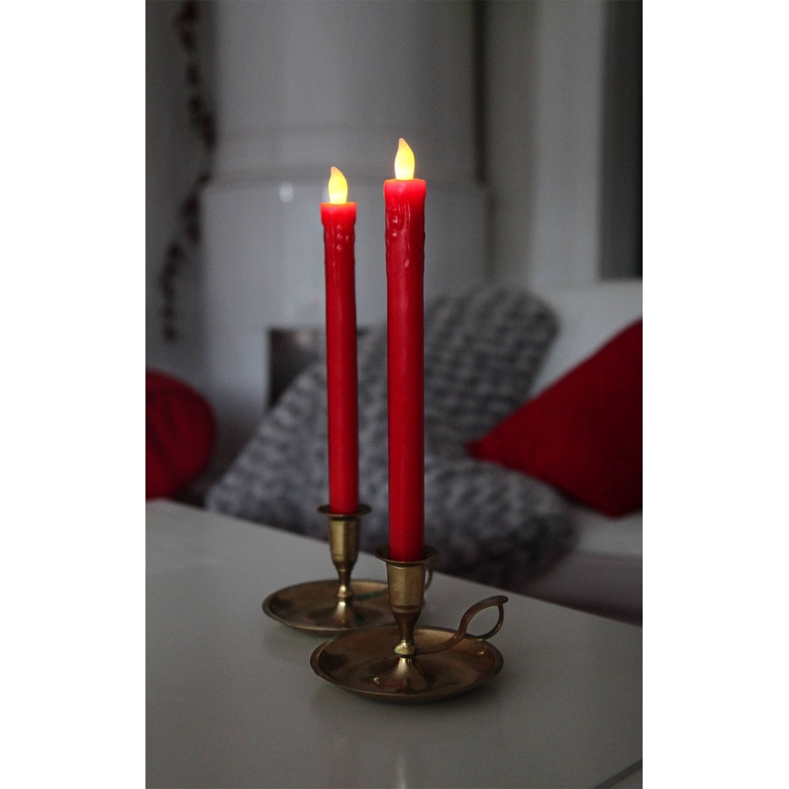 Eglo 411505 - Lot de 2 bougies LED PRESSE LED/1xAAA rouge
