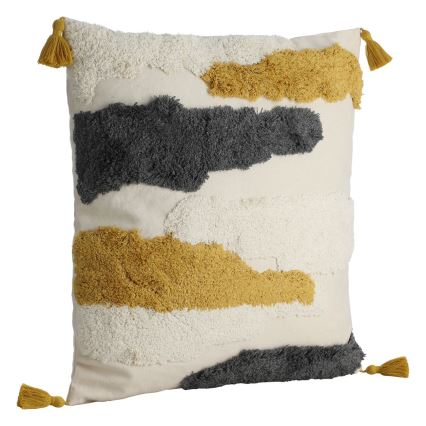 Eglo - Decoratief kussen 45x45 cm geel/grijs