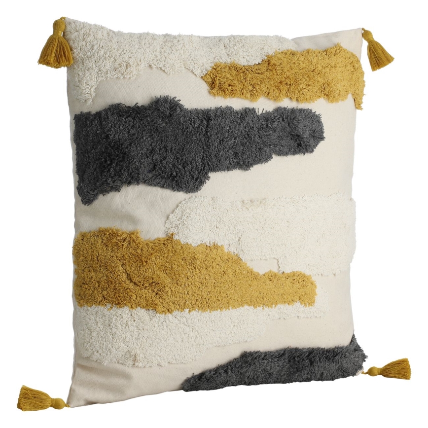Eglo - Decoratief kussen 45x45 cm geel/grijs
