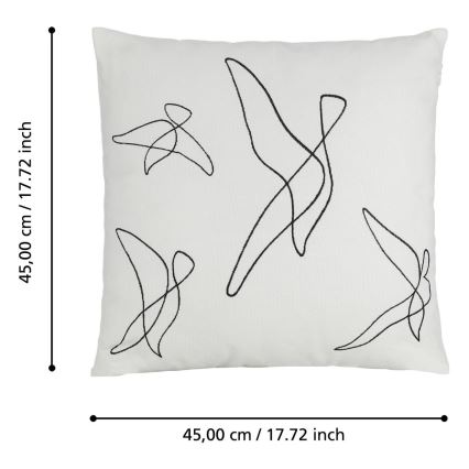 Eglo - Decoratief kussen 45x45 cm wit/zwart