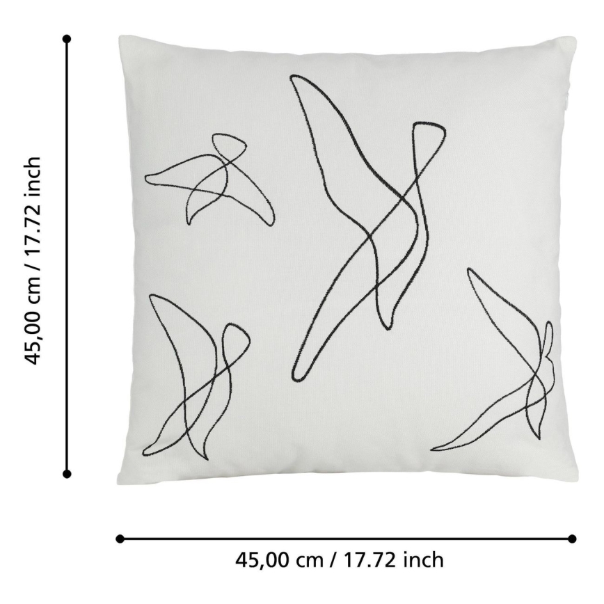 Eglo - Decoratief kussen 45x45 cm wit/zwart