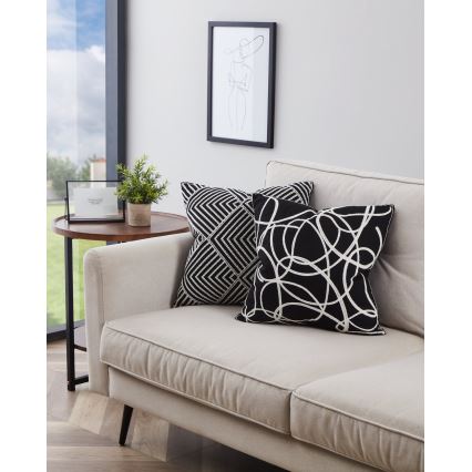 Eglo - Decoratief kussen 45x45 cm zwart/wit