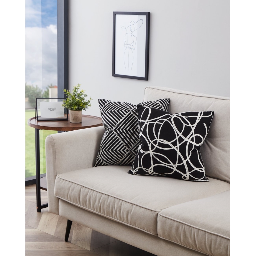 Eglo - Decoratief kussen 45x45 cm zwart/wit