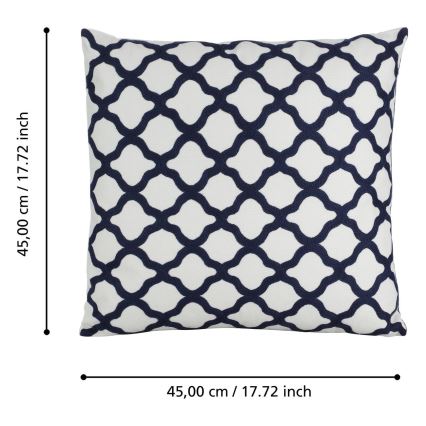 Eglo - Decoratief kussen 45x45 cm wit/blauw