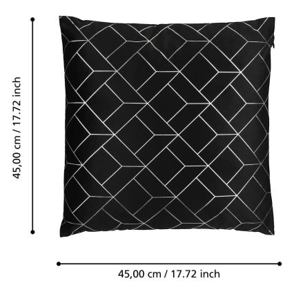 Eglo - Decoratief kussen 45x45 cm zwart/zilver
