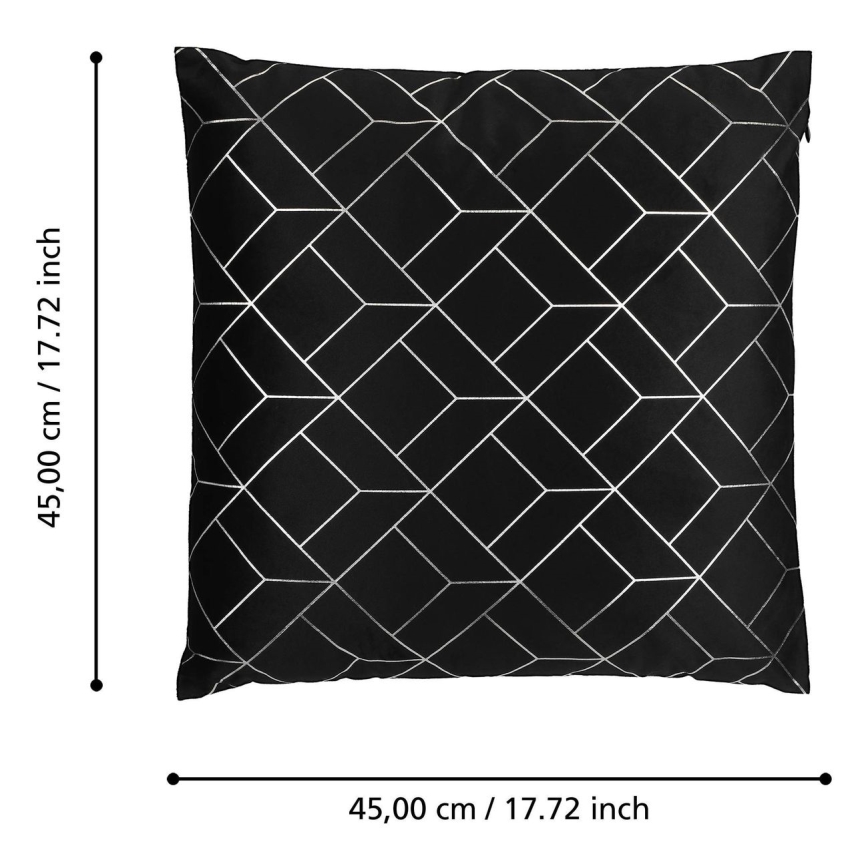 Eglo - Decoratief kussen 45x45 cm zwart/zilver
