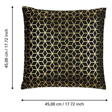 Eglo - Coussin décoratif 45x45 cm noir/doré