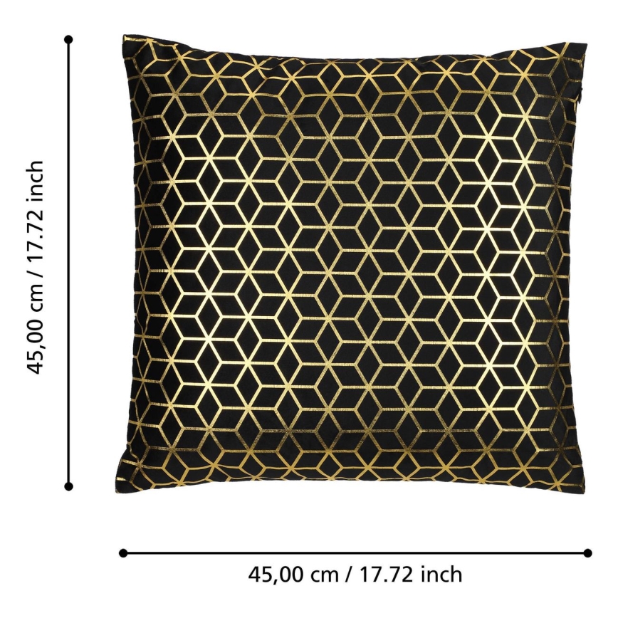 Eglo - Decoratief kussen 45x45 cm zwart/goud