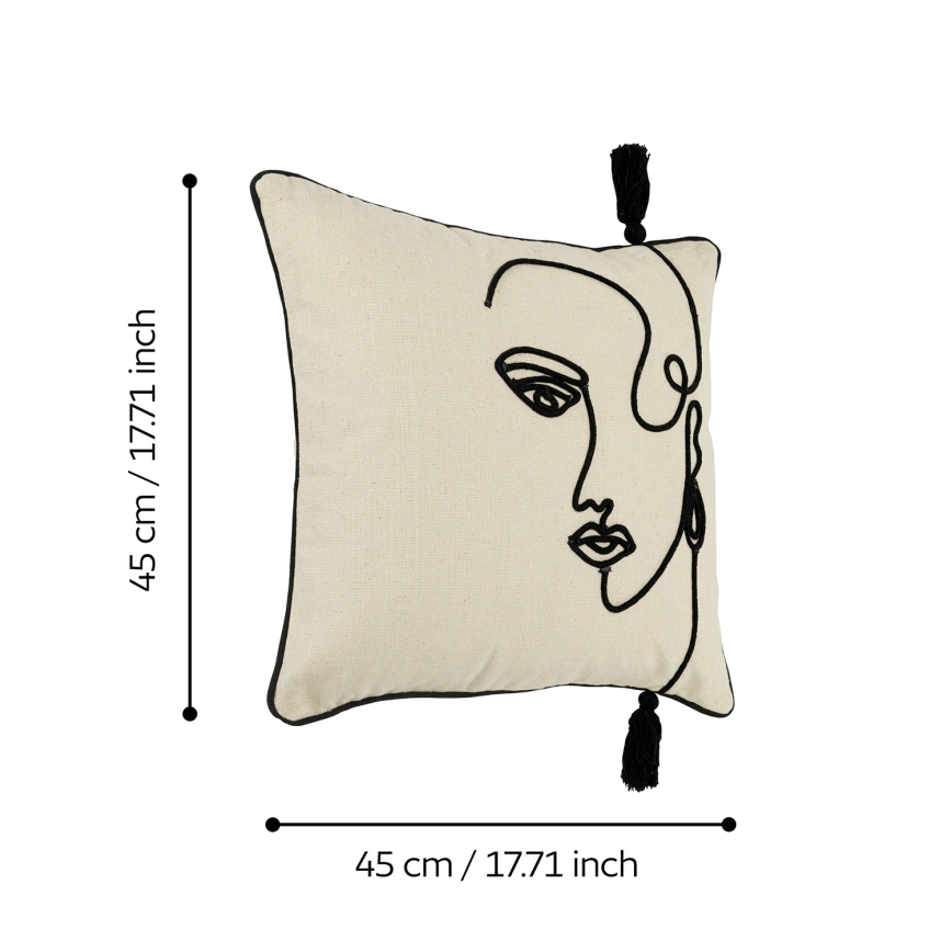Eglo 420329 - Sierkussen CHEVERY 45x45 cm crème/zwart