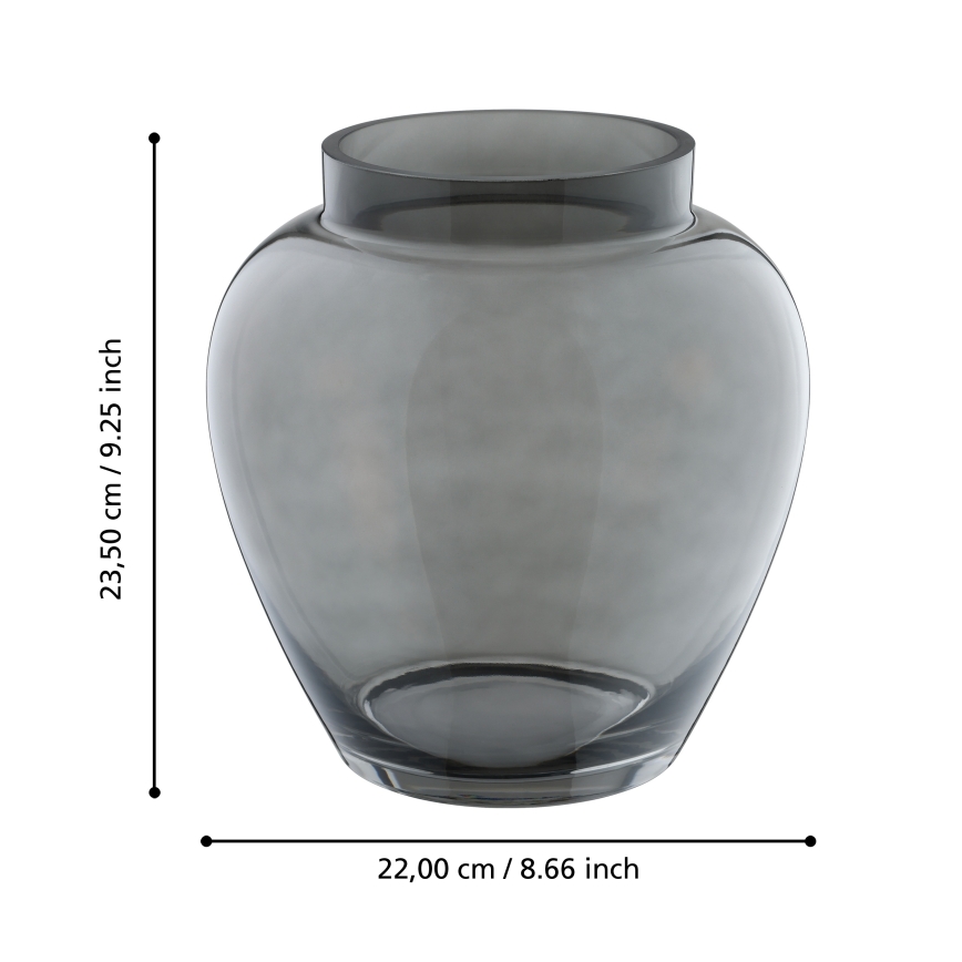 Eglo 421211 - glazen vaas ASINDRO 23,5 x 22 cm zwart/rookglas