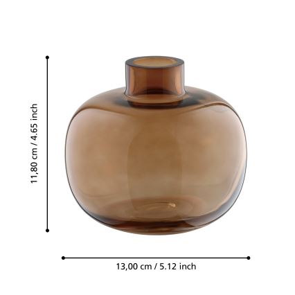 Eglo 421213 - Glazen vaas SIRANANA 11,8x13 cm bruin/rookglas