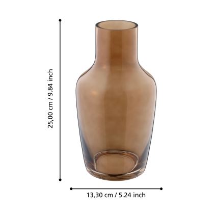 Eglo 421224 - Glazen vaas SIRANANA 25x13,3 cm bruin/rookkleurig