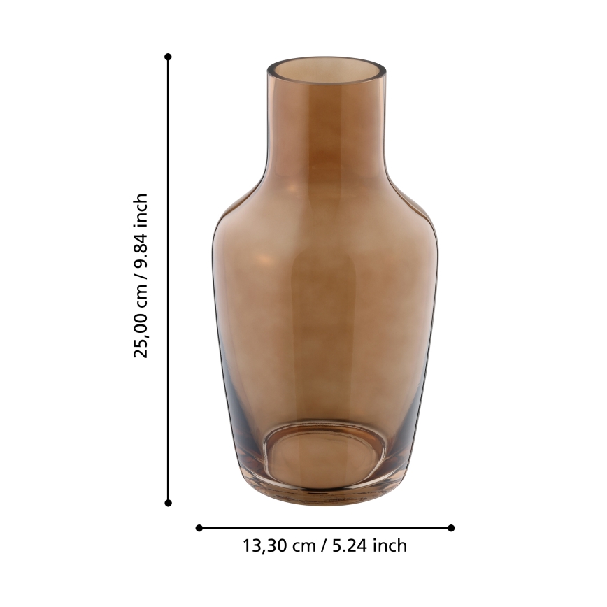 Eglo 421224 - Glazen vaas SIRANANA 25x13,3 cm bruin/rookkleurig