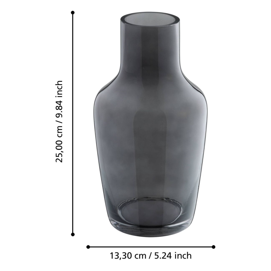 Eglo - Glazen vaas 25x13,3 cm zwart