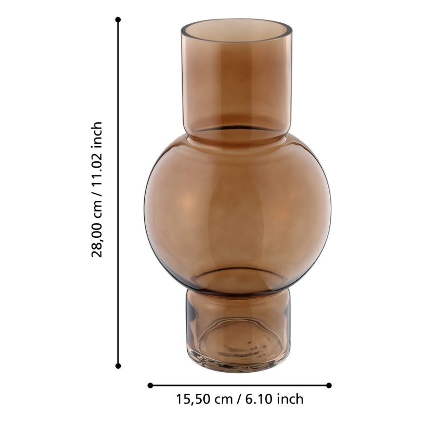 Eglo - Glazen vaas 28x15,5 cm bruin