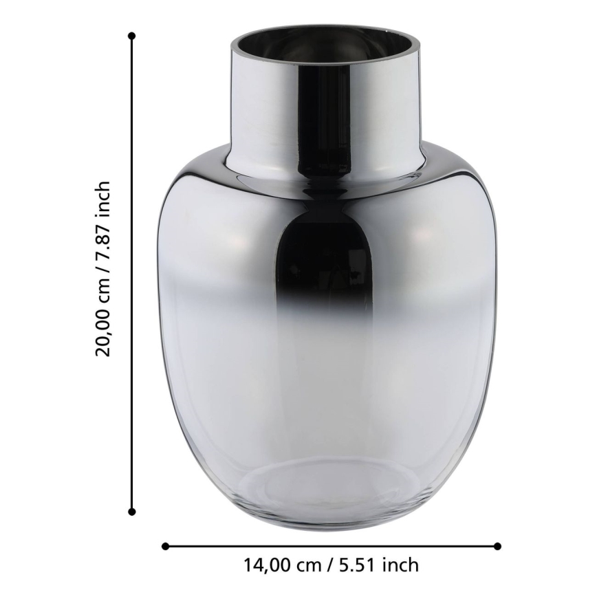 Eglo - Vase en verre 20x14 cm argent