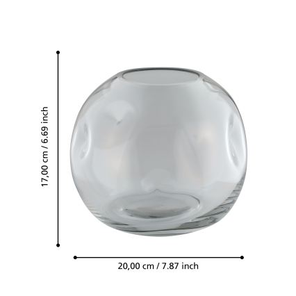Eglo 421241 - Glazen vaas MAROSAVA 17x20 cm rookgrijs