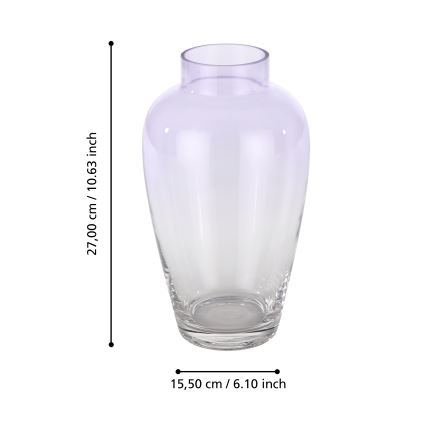 Eglo 421356 - Glazen vaas KENYASI 27x15,5 cm paars
