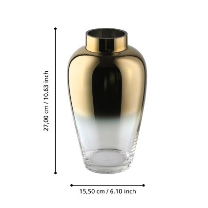 Eglo 421358 - Glazen vaas KENYASI 27x15,5 cm goudkleurig