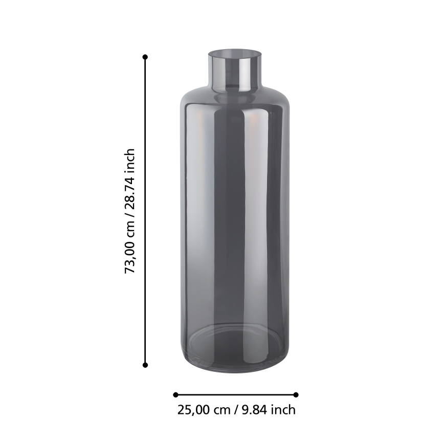 Eglo 421381 - Glazen vaas NABAS 73x25 cm zwart/rookglas
