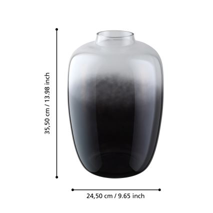 Eglo 421392 - Glazen vaas CULASI 35,5x24,5 cm zwart/rookkleurig