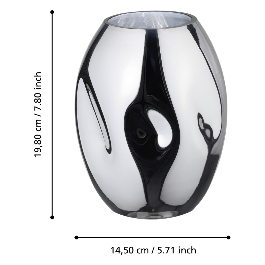 Eglo 421688 - Glazen vaas XIPORAI 19,8x14,5 cm glanzend chroom