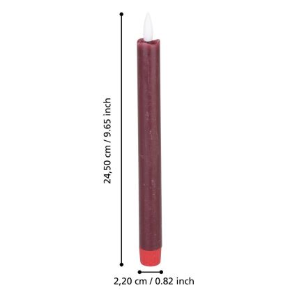 Eglo - SET 2x LED Candle LED/1xAAA 24,5 cm rood