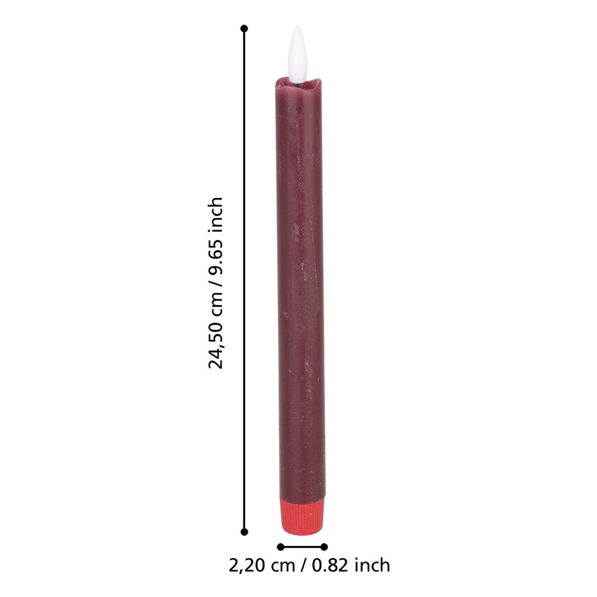 Eglo - SET 2x LED Candle LED/1xAAA 24,5 cm rood