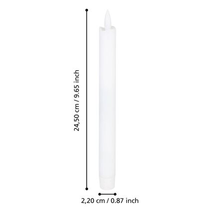 Eglo - LOT DE 2 Bougies LED LED/1xAAA 24,5 cm blanc