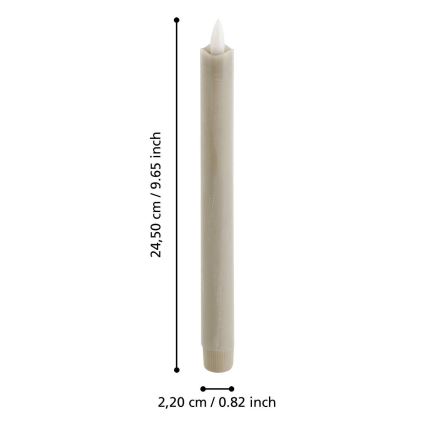 Eglo - SET 2x LED Candle LED/1xAAA 24,5 cm beige