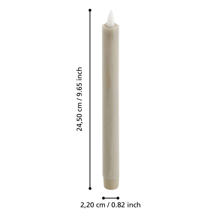 Eglo - SET 2x LED Candle LED/1xAAA 24,5 cm beige
