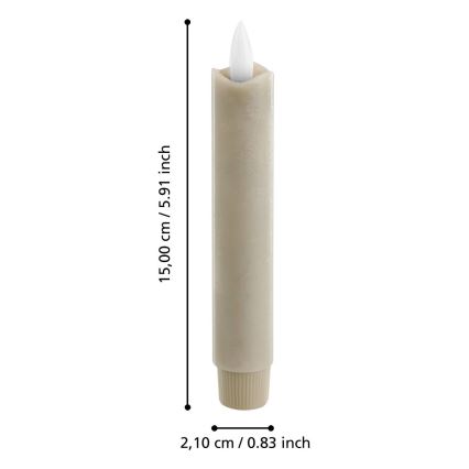 Eglo - SET van 2x LED-kaars LED/1xAAA 15 cm beige