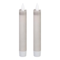 Eglo 422223 - LOT 2x Bougie ANTANABE LED/1xAAA 15 cm gris
